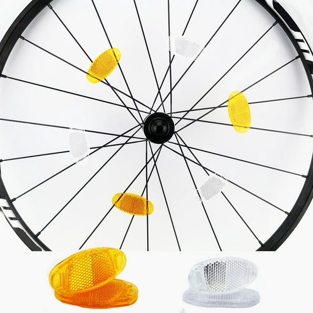 White Yellow Bicycle Wheel Lights Lamp Reflective Mountain Bike Spoke Reflector 